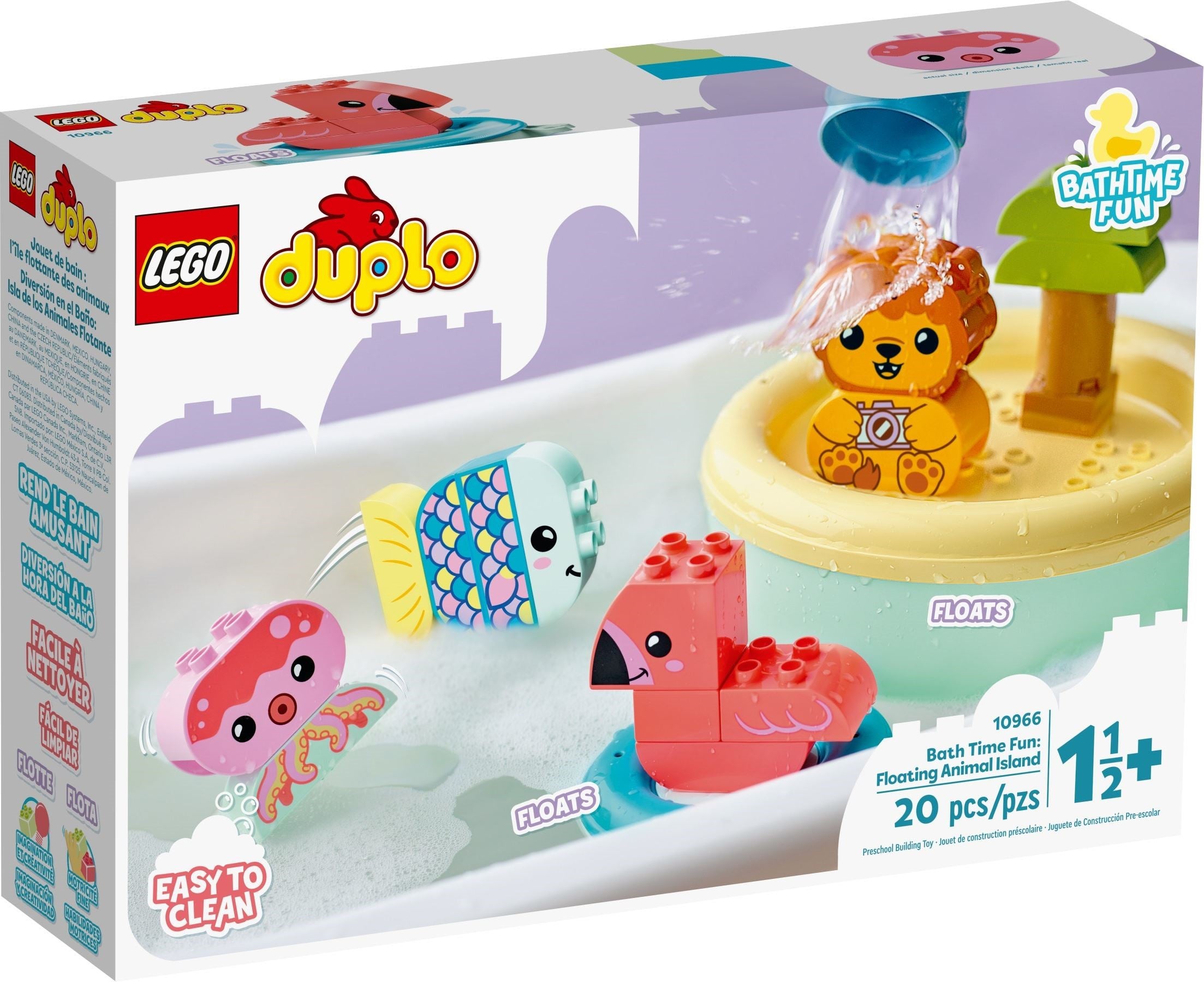 LEGO DUPLO Badewannenspass: Schwimmende Tierinsel 10966