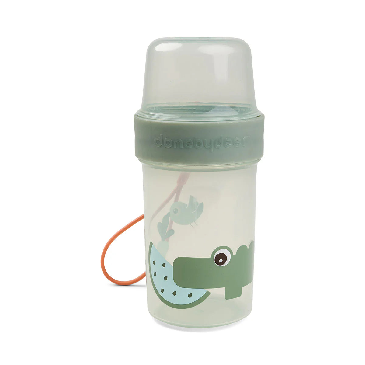 Done by Deer To go 2-way Snack-Behälter L Croco Grün