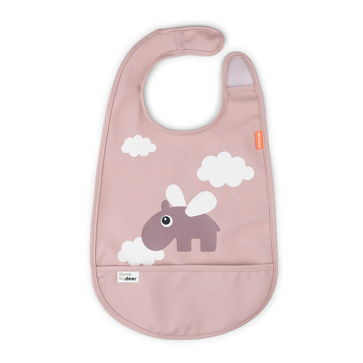 Done by Deer Lätzchen mit Klettverschluss Happy clouds Rosa