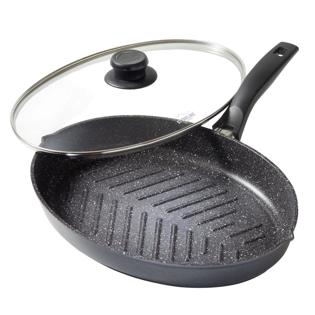 STONELINE® XXL Fisch- und Schnitzelpfanne, 35,2 x 24,3 cm, mit Glasdeckel