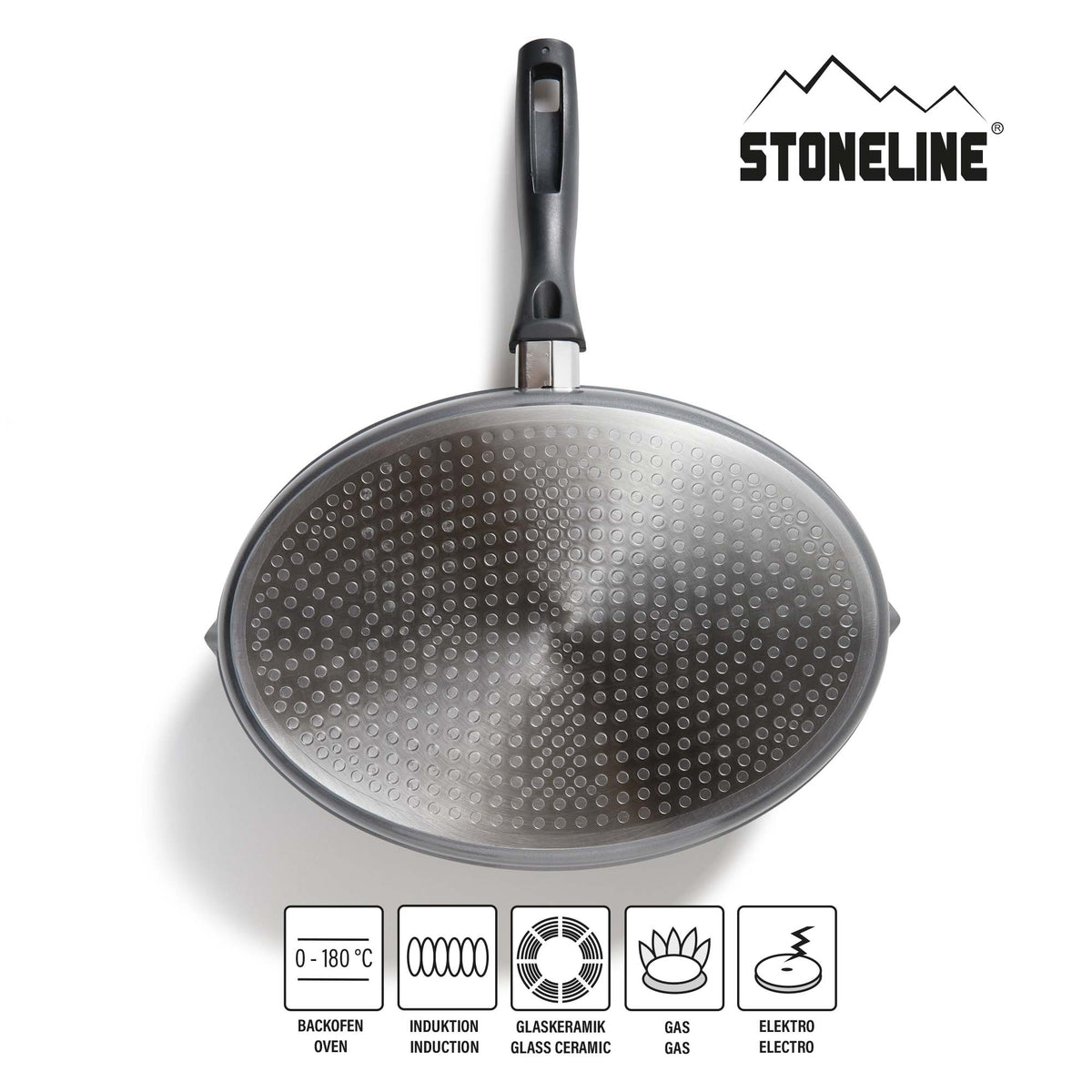 STONELINE® XXL Fisch- und Schnitzelpfanne, 35,2 x 24,3 cm, mit Glasdeckel