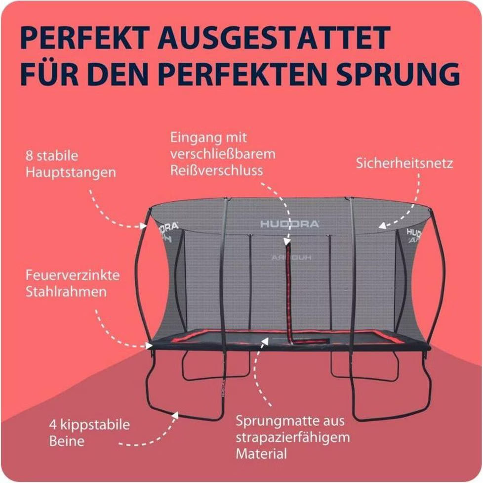 Hudora Trampolin 4square (366 cm × 244 cm)