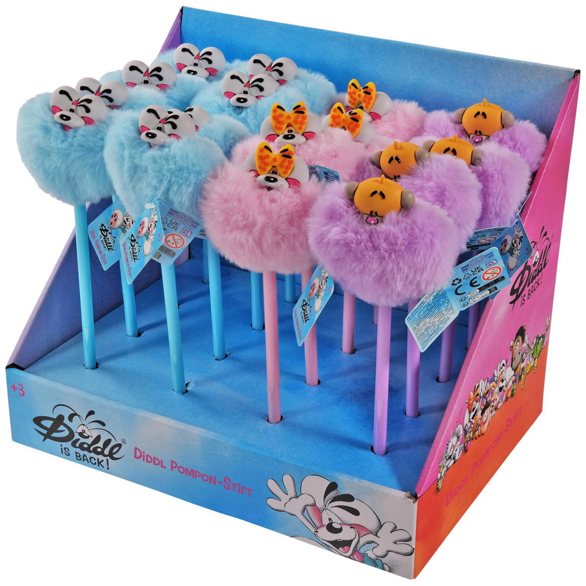 Diddl Pompon-Stift blau