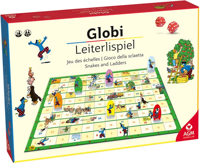 AGM Leiterlispiel Globi, d/f/i Bauernhof, 2-6 Spieler, ab 5 Jahren