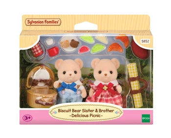 Sylvanian Families Biscuit Bären Picknickspass mit 2 flauschigen Bärenfiguren