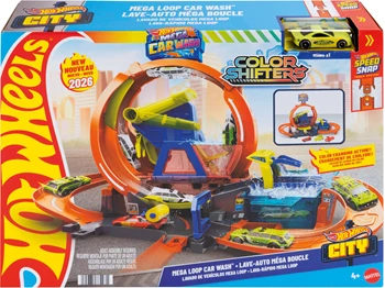 Hot Wheels City Meg Loop Auto-Waschanlage Spielset, Farbwechsel-Action