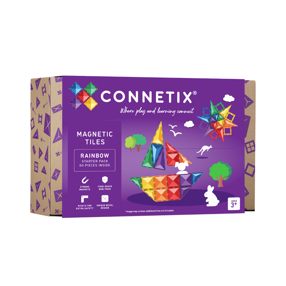 CONNETIX Regenbogen Starter Packung, 60-teilig