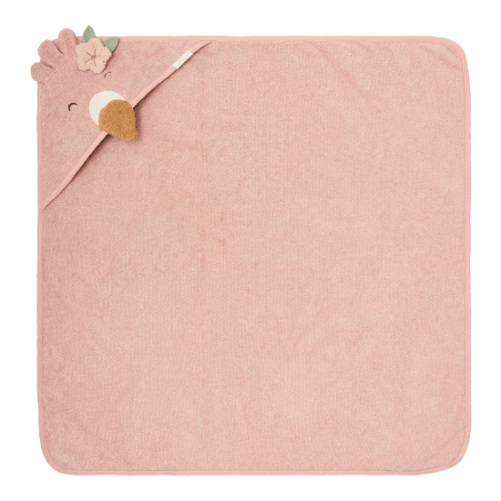 Little Dutch Badetuch mit Kapuze Flamingo - Rosa - 75x75 cm