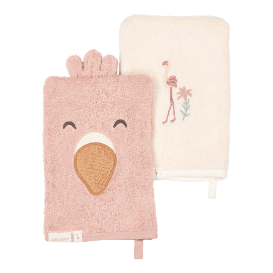 Little Dutch Waschlappen-Set Flamingo - Rosa