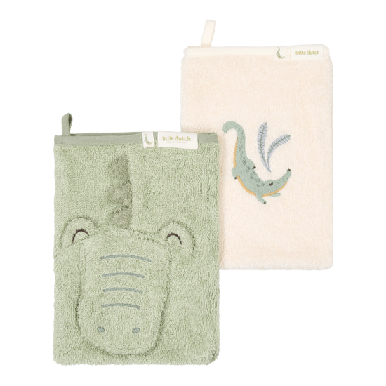 Little Dutch Waschlappen-Set Krokodil - Gruen