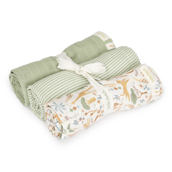Little Dutch Pucktuch-Set - Gruen - 70x70 cm - Safari Wonders
