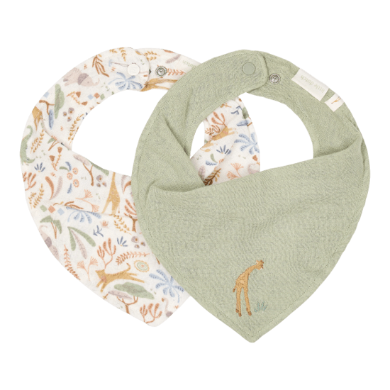 Little Dutch 2er-Pack Bandana-Laetzchen - Gruen - Safari Wonders