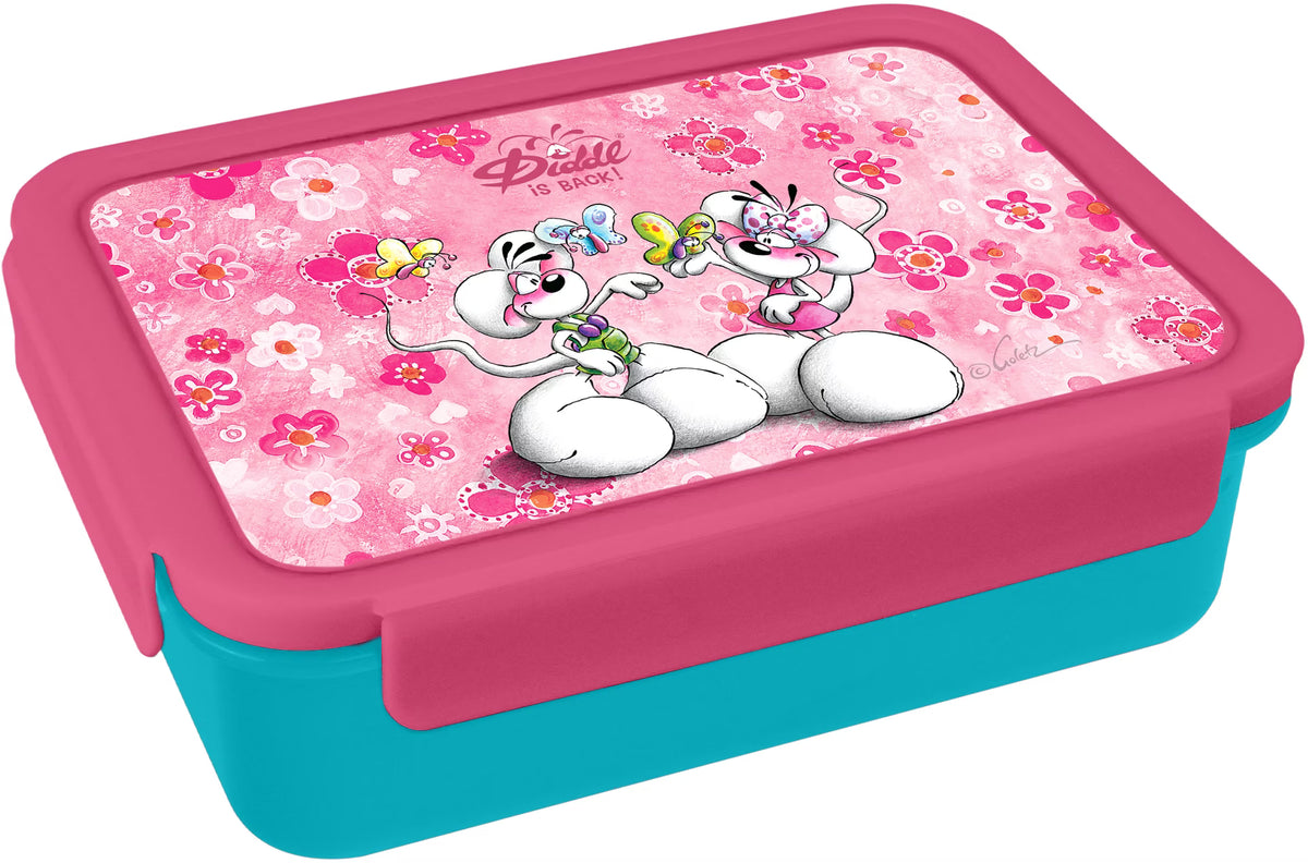 Diddl Lunchbox, PP, ca. 800ml, mit Fächern, blau