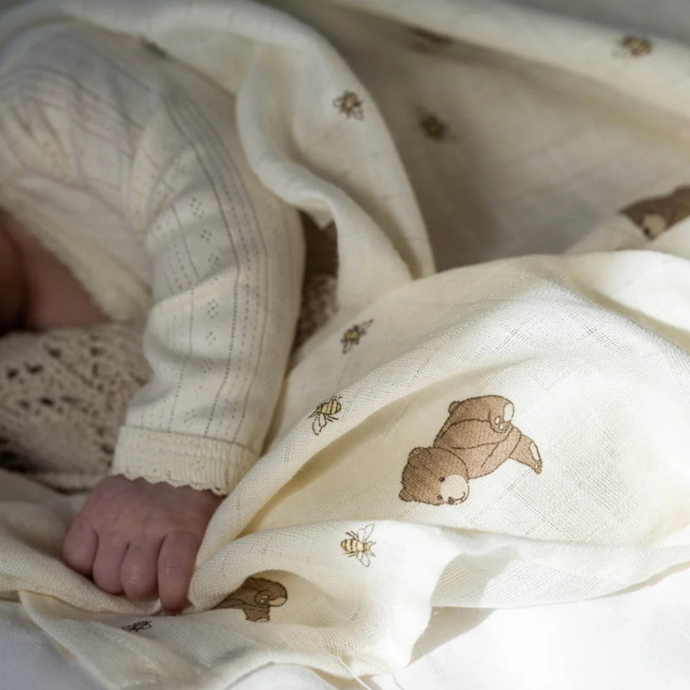 That's Mine Muslin Swaddle Bienen und Bären