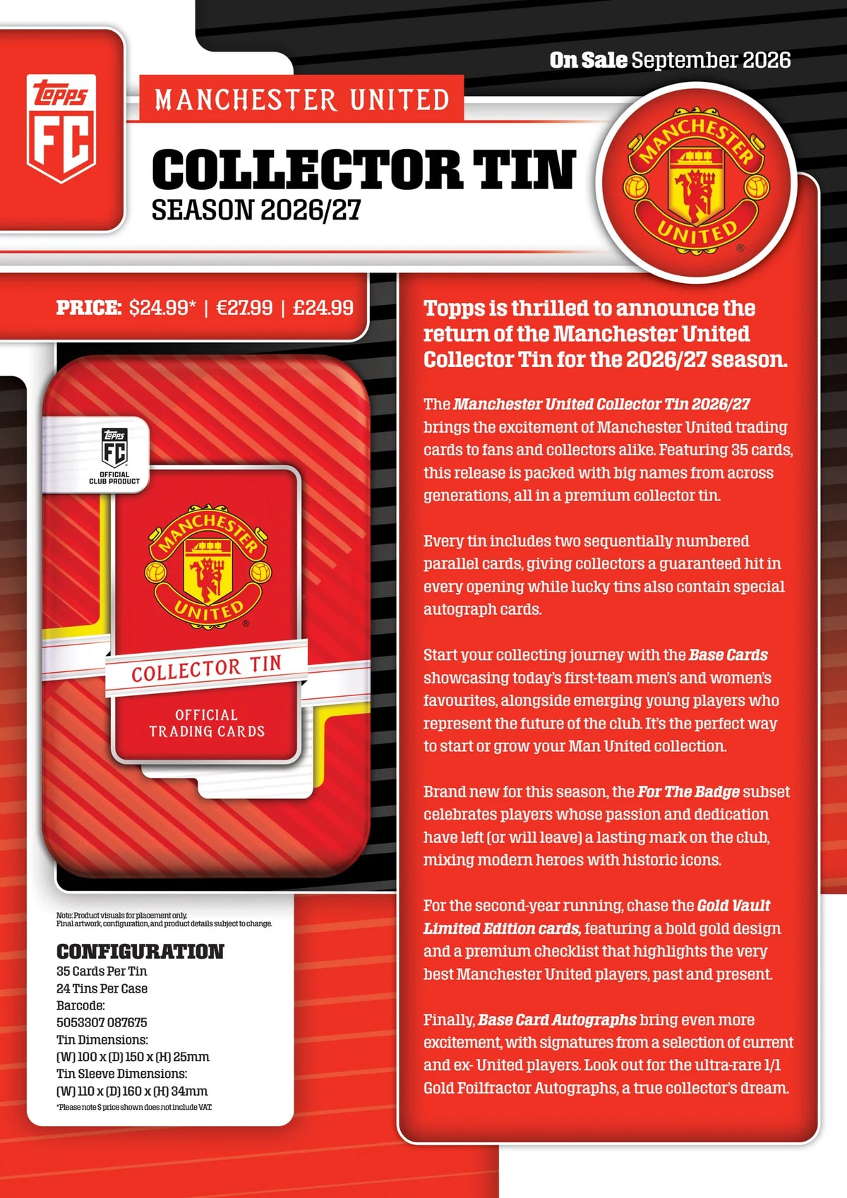2026-2027 Topps Manchester United Collector Tin