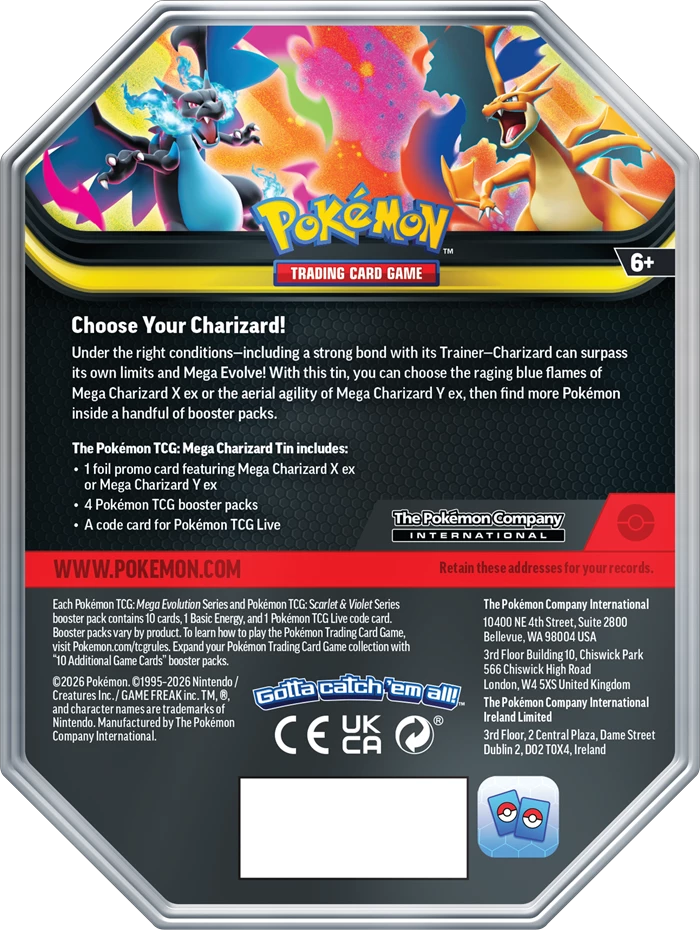 P-EN Spring ex Tin Mega Charizard XY