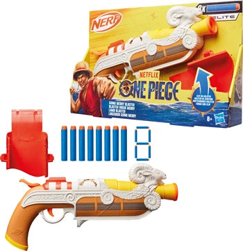 Nerf One Piece Going Merry Blaster, 8 Darts Elite, Halfter, ab 8 Jahren
