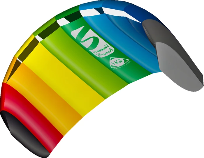 HQ Invento Drachen Symphony 1.3 Rainbow 130x55 cm, 2x25 m Schnur auf Winder, ab 8 Jahren