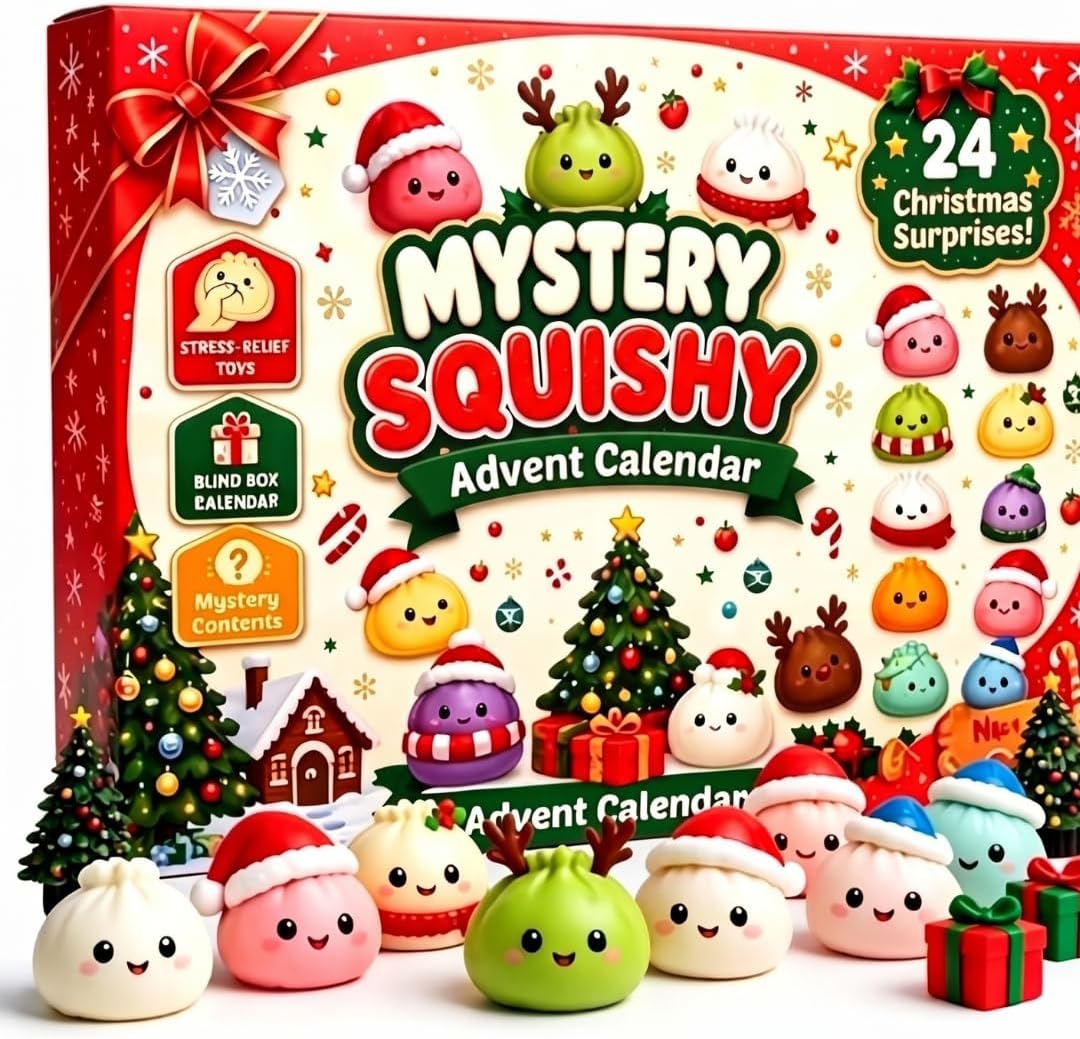 Weihnachts Squishy Adventskalender 2026 – 24 Tage Squishy Überraschungsbox