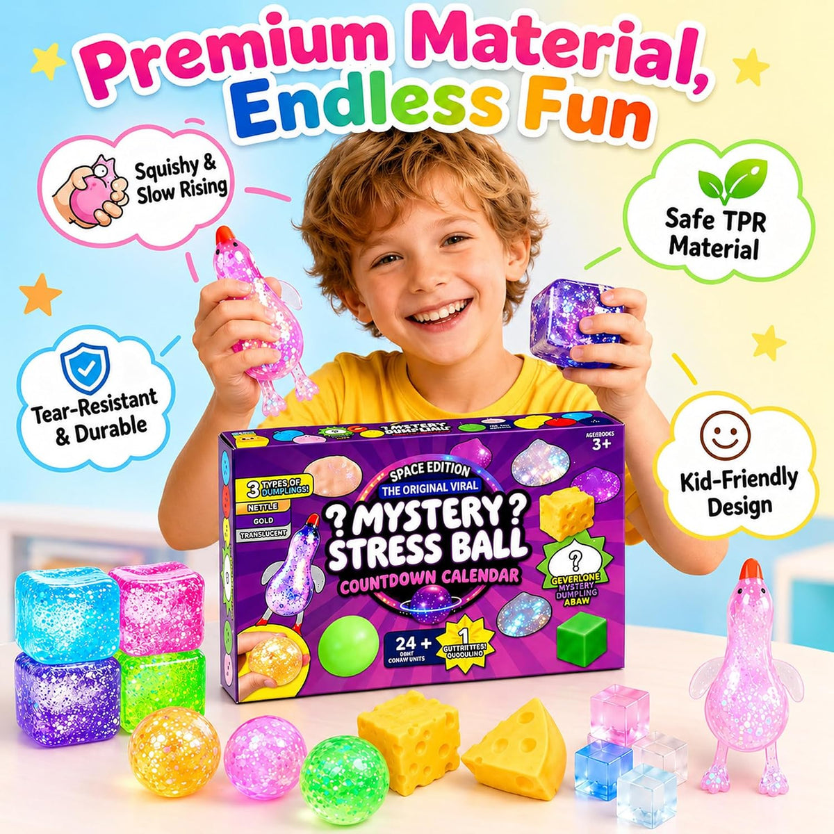 Pipihome Squishy Adventskalender 2026, 24 Stück Squishy Fun Box Set