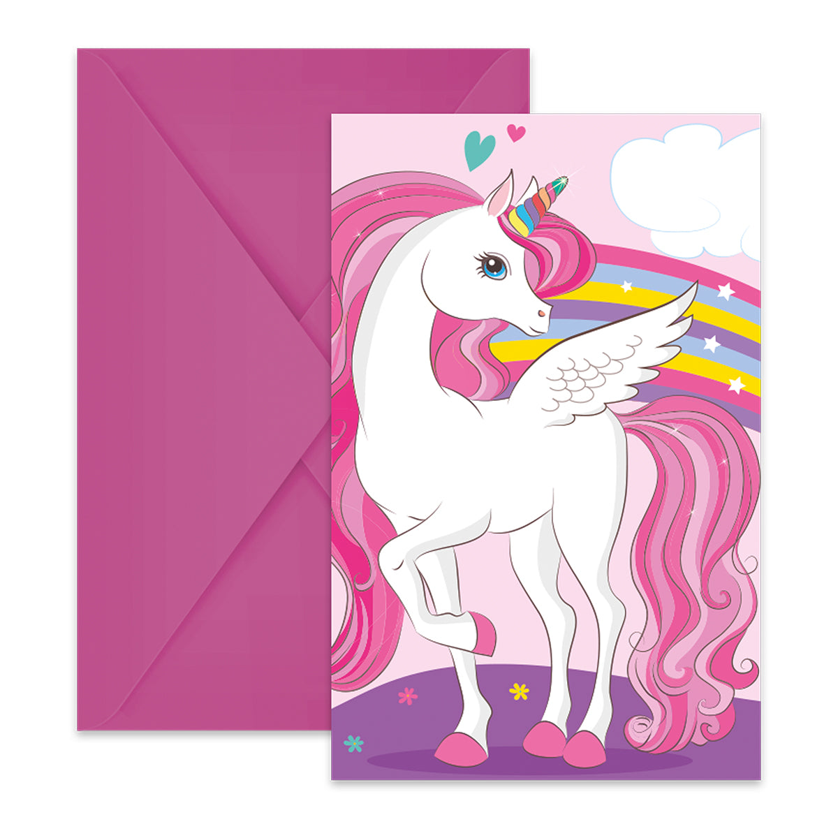 Procos 6 Einladungs Sets Einhorn