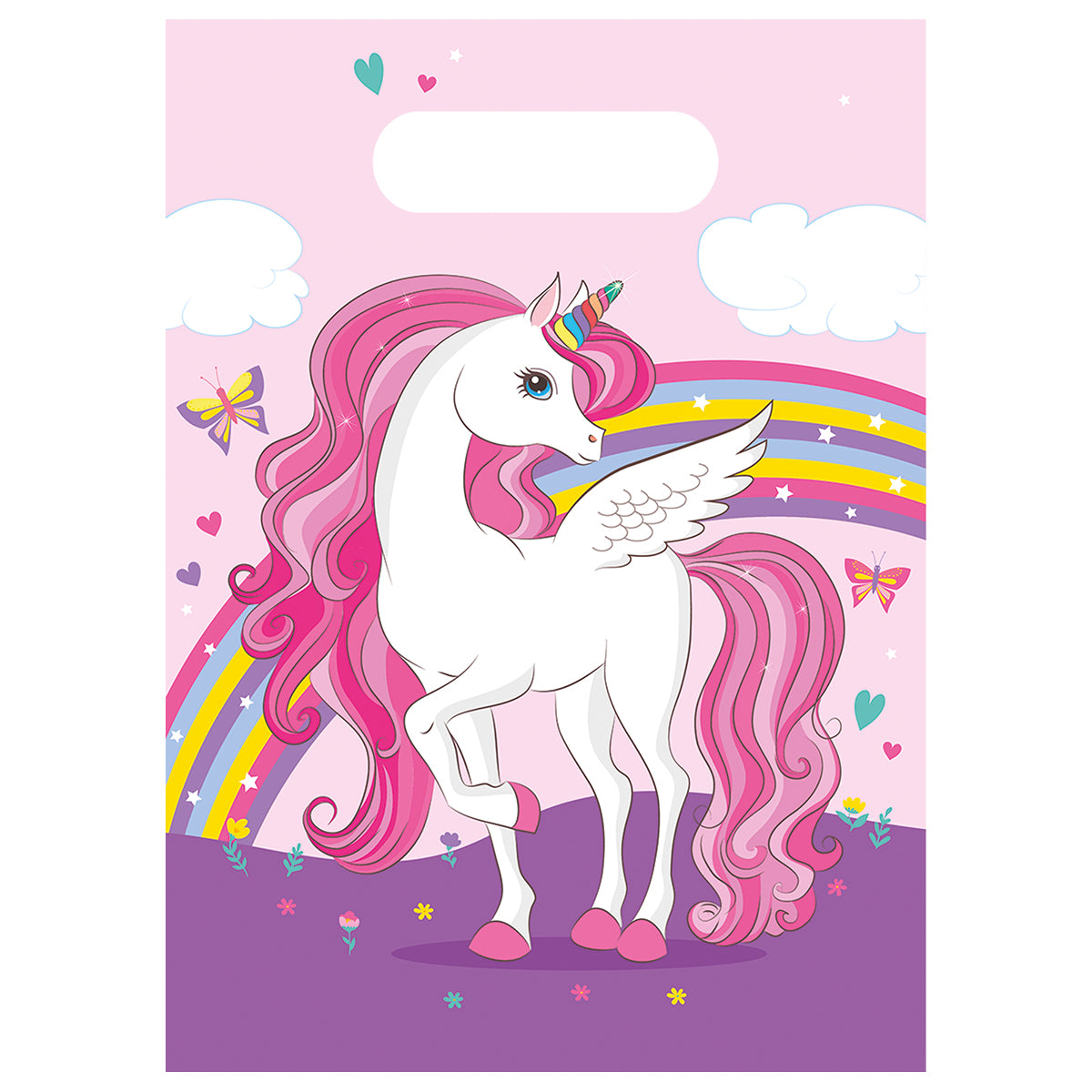 Procos 6 Party Beutel Einhorn aus Plastik