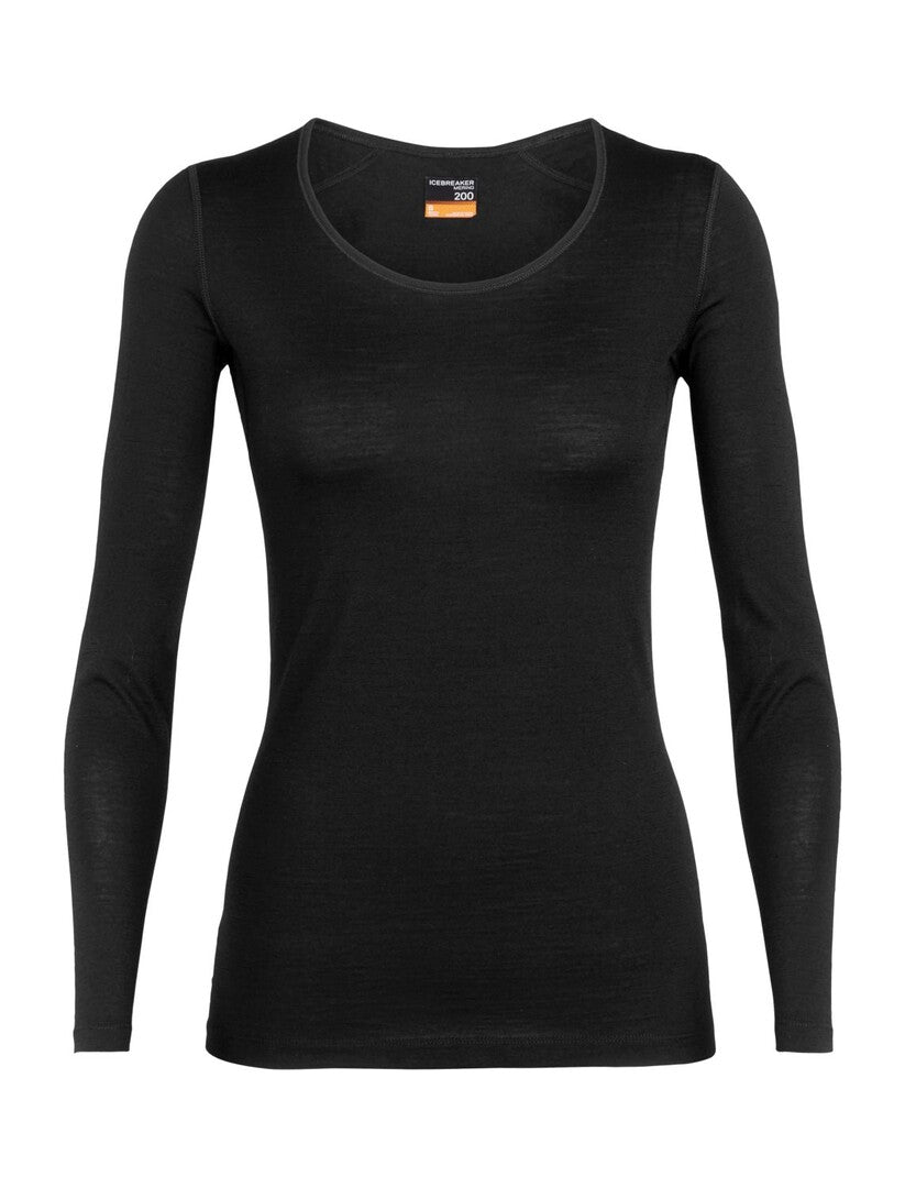 Icebreaker Women 200 Oasis LS Scoop - black XL