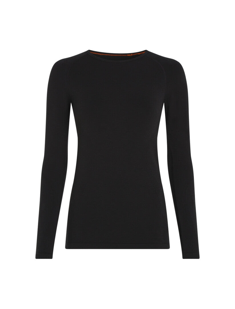 Icebreaker Women Merino Blend 260 Zoneknit Seamless LS Crewe - black S