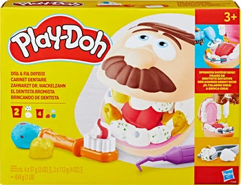 Play-Doh Zahnarzt Dr.Wackel- zahn, 6 Dosen Knete, 10 Zubehörteile, ab 3 Jahren