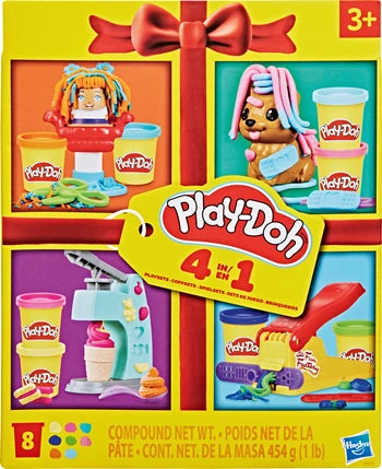 Play-Doh 4-in-1 Spielset 8 Dosen Knete, Presse, Formen, Zubehör, ab 3 Jahren