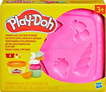 Play-Doh Knetbox ass. für unterwegs, 2-fach ass., 4 Dosen Knete, Zubehör, ab 3 Jahren