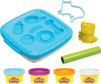 Play-Doh Knetbox ass. für unterwegs, 2-fach ass., 4 Dosen Knete, Zubehör, ab 3 Jahren