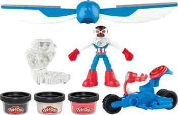 Play-Doh Captain America Action Bike, 3 Dosen Knete, Zubehör, ab 4 Jahren