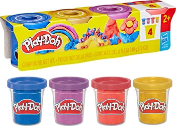 Play-Doh 4er Pack Metallic 4 Dosen Knete à 85 g, Metallic- Effekt, ab 2 Jahren