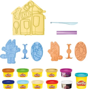 Play-Doh Kneten mit Bluey 11 Dosen Knete, Stempel, Zubehör, ab 3 Jahren