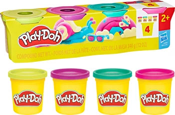 Play-Doh Vibrant 4er Pack 4 Dosen à 85 g, lebhafte Farben, ab 2 Jahren