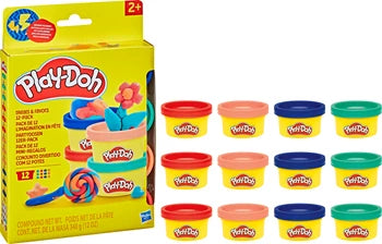 Play-Doh Partydosen 12er Pack 12 Minidosen à 28 g, 4 Farben, ab 2 Jahrenn