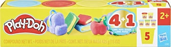 Play-Doh Promo Pack 5 Dosen à 85 g, rot, gelb, grün, blau, violett, ab 2 Jahren