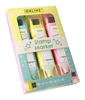 ONLINE Stamp Marker Set 3 Farben und Motive