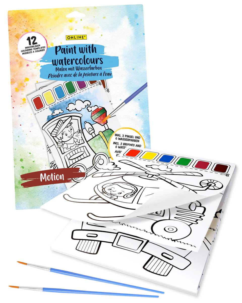 ONLINE Paint with water color Motion inkl 2 Pinsel