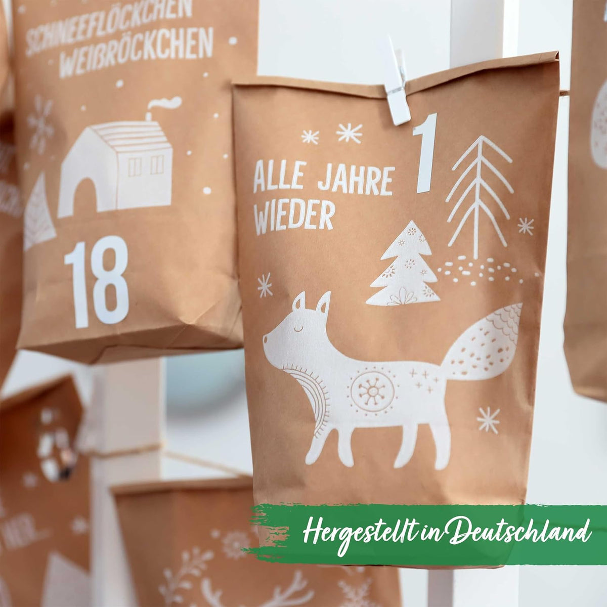 Papierdrachen Adventskalender 2026 zum Befüllen