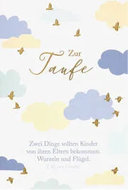 Postkarte Taufe "Wolken"