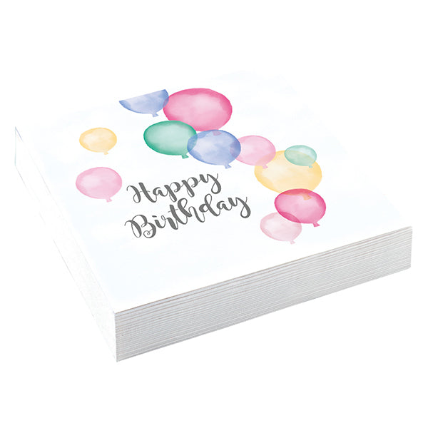 Amscan 20 Servietten Happy Birthday Pastel 33x33cm