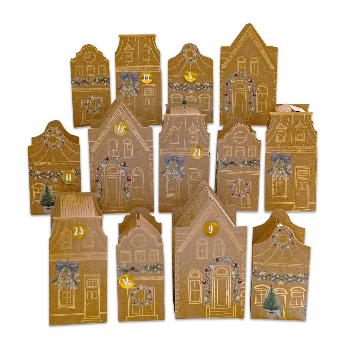 Papierdrachen Adv Häuser Kisten Altstadt Packpapier
