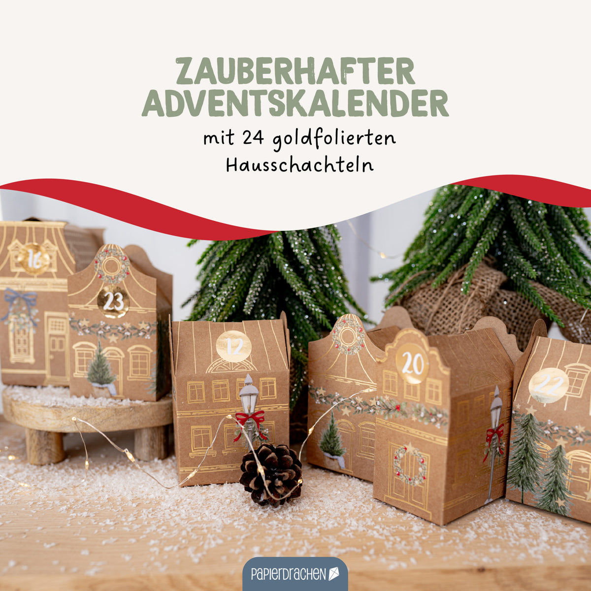 Papierdrachen Adv Häuser Kisten Altstadt Packpapier