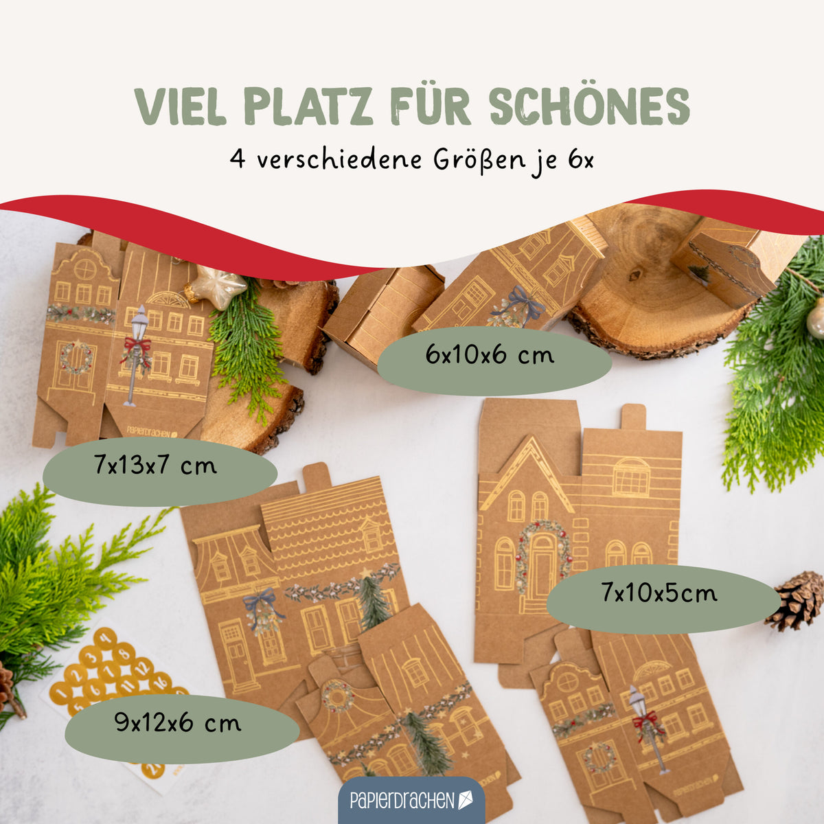 Papierdrachen Adv Häuser Kisten Altstadt Packpapier