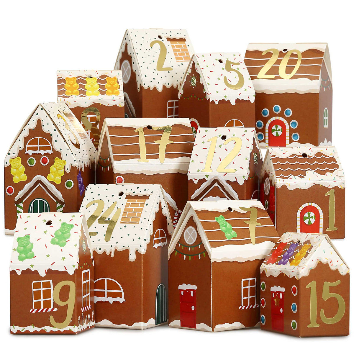 Papierdrachen Adventskalender Lebkuchen Häuser