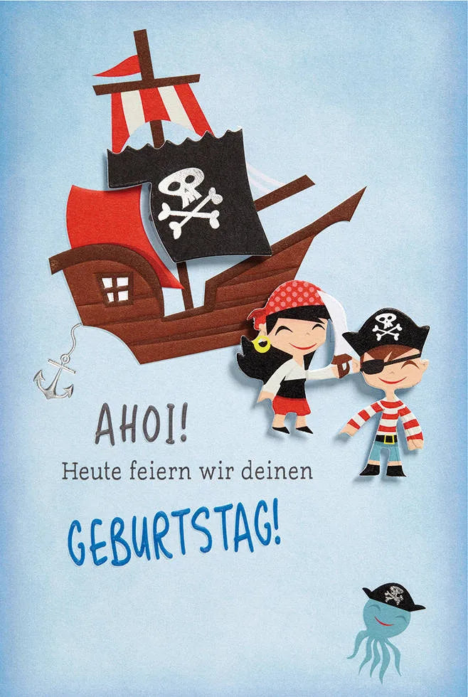 Postkarte Geburtstag Kind Pirat