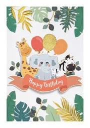 Postkarte Geburtstag Kind Collage Zoo