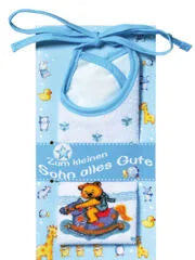 Postkarte Ereignis Baby Lätzchen blau